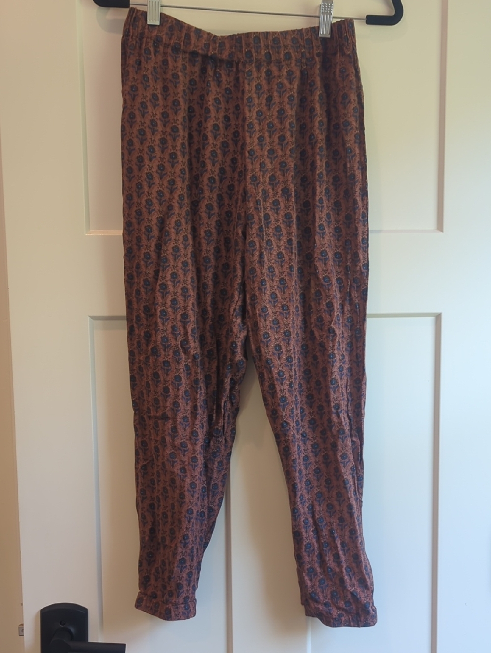 Free People Rust Brown  Block Printed Cropped Pants